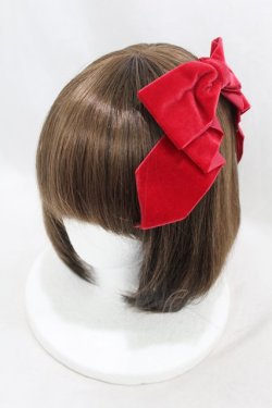 画像1: Cerise / ベルベットリボンバレッタ  レッド H-25-06-23-1008-LO-AC-KB-ZH