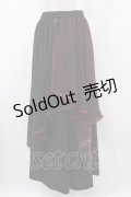 Qutie Frash / フレアラップ付きバギーパンツ  黒×赤 H-25-06-23-1030-QU-PA-KB-ZH