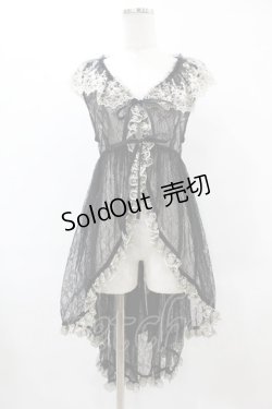 画像1: Vallee lys / フィッシュテールレースジレ  黒 H-25-06-23-1032-0-TO-KB-ZH
