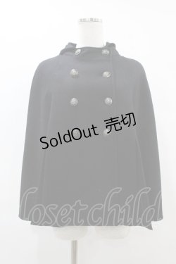 画像1: Jane Marple / ダブルボタンフードケープマント  ブラック H-25-06-23-1033-JM-JA-KB-ZT-C063