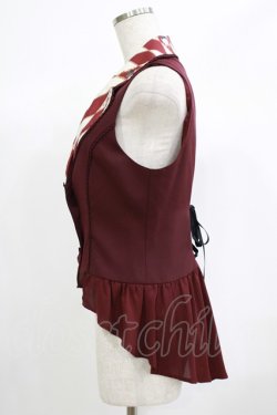 画像2: axes femme kawaii / ダイヤ柄ベスト M ボルドー H-25-06-23-048-AX-TO-YZ-ZH