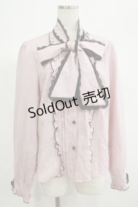 DearMyLove / レースふちどりボウタイリボンフリルブラウス 3L ピンク H-25-06-23-050-EL-BL-NS-ZH