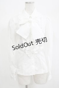 Dreaming Drop / リボンブラウス Free オフ H-25-06-23-051-LO-BL-NS-ZH