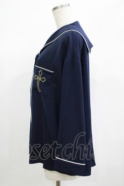 画像2: Ank Rouge / クロス刺繍セーラーブラウス M ネイビー H-25-06-23-056-CA-BL-NS-ZH