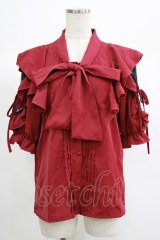 DearMyLove / ショルダーレースモテフリルボウタイブラウス 3L レッド H-25-06-23-057-EL-BL-NS-ZH