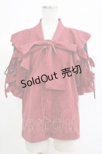 DearMyLove / ショルダーレースモテフリルボウタイブラウス 3L レッド H-25-06-23-057-EL-BL-NS-ZH