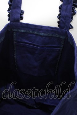 画像2: Maison de FLEUR / フリルハンドルトートLバッグ  ネイビー H-25-06-23-064-LO-BG-NS-ZH