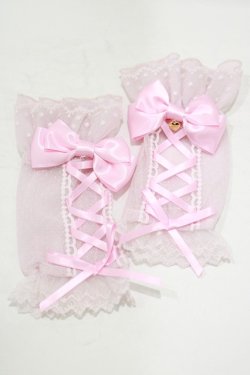 画像1: Angelic Pretty / レースアップDollアームウォーマー  ピンク H-25-06-23-069-AP-ZA-NS-ZH