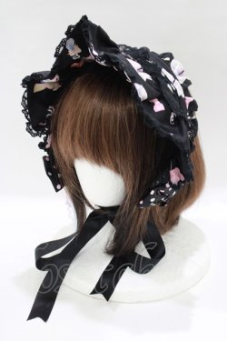画像1: Angelic Pretty / Dreamy ベビールームハーフボンネット  ブラック H-25-06-23-076-AP-AC-NS-ZH