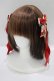 画像1: LOTUS ribbon / ツインリボンバレッタ  レッド H-25-06-23-083-EL-AC-NS-ZH (1)