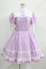 Angelic Pretty / ギンガム立ち襟ワンピース（2004年） Free ラベンダー H-25-06-23-084-AP-OP-NS-ZH