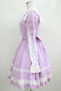 画像2: Angelic Pretty / ギンガム立ち襟ワンピース（2004年） Free ラベンダー H-25-06-23-084-AP-OP-NS-ZH