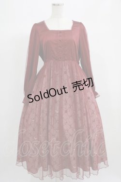 画像1: axes femme POETIQUE / 白雪姫モチーフワンピース M ボルドー H-25-06-23-017-AX-OP-NS-ZH