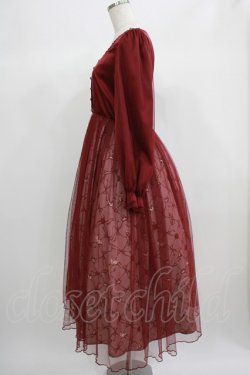 画像2: axes femme POETIQUE / 白雪姫モチーフワンピース M ボルドー H-25-06-23-017-AX-OP-NS-ZH