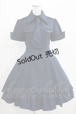 画像1: ATELIER BOZ / クロアートスカート付きワンピース  紺×紺 H-25-06-24-001-EL-OP-KB-ZH
