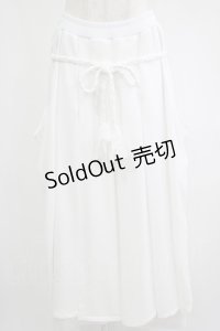 Qutie Frash / 三つ編みタッセル付き袴パンツ  白 H-25-06-24-025-QU-PA-KB-ZH