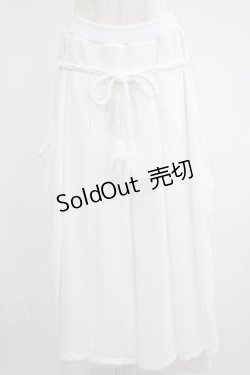 画像1: Qutie Frash / 三つ編みタッセル付き袴パンツ  白 H-25-06-24-025-QU-PA-KB-ZH
