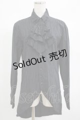 BPN FOR MEN / ジャボタイストライプブラウス M 黒 H-25-06-24-032-GO-BL-KB-ZH