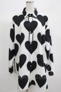 TRAVAS TOKYO / Hearts Aligned Shirts  白×黒 H-25-06-24-035-PU-BL-KB-ZH