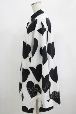 画像2: TRAVAS TOKYO / Hearts Aligned Shirts  白×黒 H-25-06-24-035-PU-BL-KB-ZH