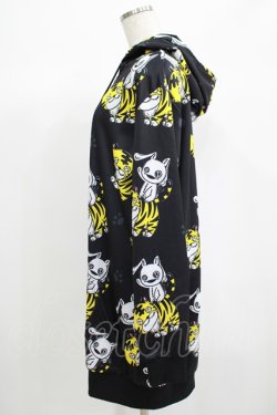 画像2: NieR Clothing / 総柄ZIPパーカー  黒 H-25-06-24-037-PU-TO-KB-ZH