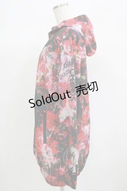 画像2: NieR Clothing / 総柄ZIPブルゾンパーカー  赤系 H-25-06-24-038-PU-TO-KB-ZH