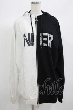画像1: NieR Clothing / TWO-TONE ZIPパーカー  黒×グレー H-25-06-24-041-PU-TO-KB-ZH