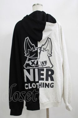 画像3: NieR Clothing / TWO-TONE ZIPパーカー  黒×グレー H-25-06-24-041-PU-TO-KB-ZH