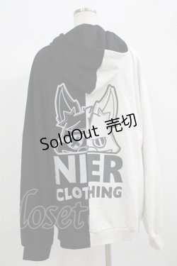 画像3: NieR Clothing / TWO-TONE ZIPパーカー  黒×グレー H-25-06-24-041-PU-TO-KB-ZH