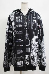 NieR Clothing / 防寒裏起毛パーカー  黒 H-25-06-24-042-PU-TO-KB-ZH