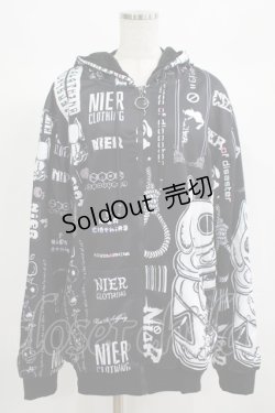 画像1: NieR Clothing / 防寒裏起毛パーカー  黒 H-25-06-24-042-PU-TO-KB-ZT267