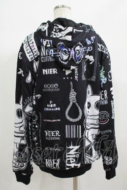 画像3: NieR Clothing / 防寒裏起毛パーカー  黒 H-25-06-24-042-PU-TO-KB-ZH