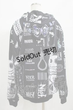 画像3: NieR Clothing / 防寒裏起毛パーカー  黒 H-25-06-24-042-PU-TO-KB-ZT267