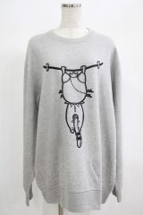 NieR Clothing / プリントSWEAT  2XL グレー H-25-06-24-043-PU-TO-KB-ZH