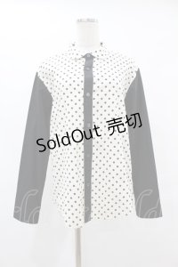 MILKBOY / ドット切替シャツ  オフ×ブラック H-25-06-24-1032-MB-BL-KB-ZH