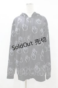 NieR Clothing / 総柄ZIPパーカー F 黒 H-25-10-14-006-PU-TO-KB-ZH