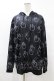 画像1: NieR Clothing / 総柄ZIPパーカー F 黒 H-25-06-24-1043-PU-TO-KB-ZH (1)