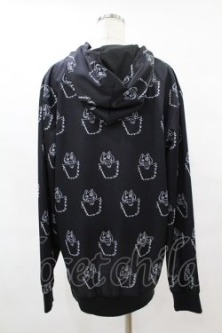 画像2: NieR Clothing / 総柄ZIPパーカー F 黒 H-25-06-24-1043-PU-TO-KB-ZH