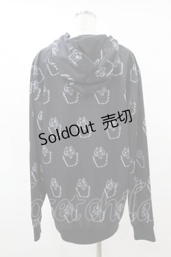 画像2: NieR Clothing / 総柄ZIPパーカー F 黒 H-25-10-14-006-PU-TO-KB-ZH