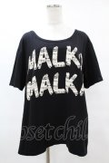 MALKOMALKA / プリントTシャツ  黒 H-25-06-24-1044-PU-TO-KB-ZH