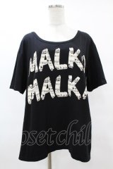 MALKOMALKA / プリントTシャツ  黒 H-25-06-24-1044-PU-TO-KB-ZH