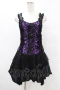 h.Jelly HONEY / レースキャミワンピース  黒×紫 H-25-06-24-1004-HN-OP-KB-ZH