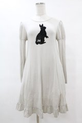 Jane Marple / ラビットフロッキーワンピース M グレー H-25-06-24-1006-JM-OP-NS-ZH