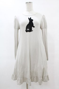 画像1: Jane Marple / ラビットフロッキーワンピース M グレー H-25-06-24-1006-JM-OP-NS-ZH
