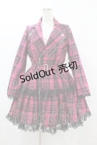 ALGONQUINS / ライダースコートワンピース  ピンク H-25-06-24-1009-AL-CO-KB-ZT0626H