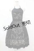 Ozz oneste / プリント切替カップ付ワンピース  黒 H-25-06-24-1019-OO-OP-KB-ZH