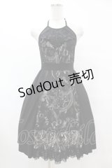 Ozz oneste / プリント切替カップ付ワンピース  黒 H-25-06-24-1019-OO-OP-KB-ZH