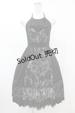 画像1: Ozz oneste / プリント切替カップ付ワンピース  黒 H-25-06-24-1019-OO-OP-KB-ZH