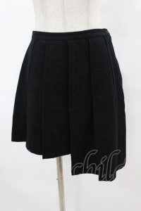 BPN / ジャガードウールアシメプリーツスカート  黒 H-25-06-24-1023-GO-SK-KB-ZH
