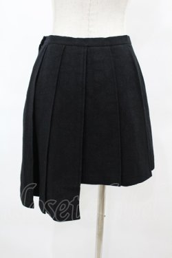 画像2: BPN / ジャガードウールアシメプリーツスカート  黒 H-25-06-24-1023-GO-SK-KB-ZH